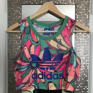 Watercolor Adidas Cropped Tank